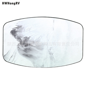 Table à manger pliable en aluminium avec plateau en marbre HWHongRV, design moderne rectangulaire pour l'intérieur de la voiture - Product Image 2