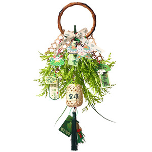 Adornos colgantes de artemisia para el Festival del Bote del Dragón, adornos colgantes de linterna de bambú tejida de Ankang, materiales de manualidades DIY para interiores - Product Image 5