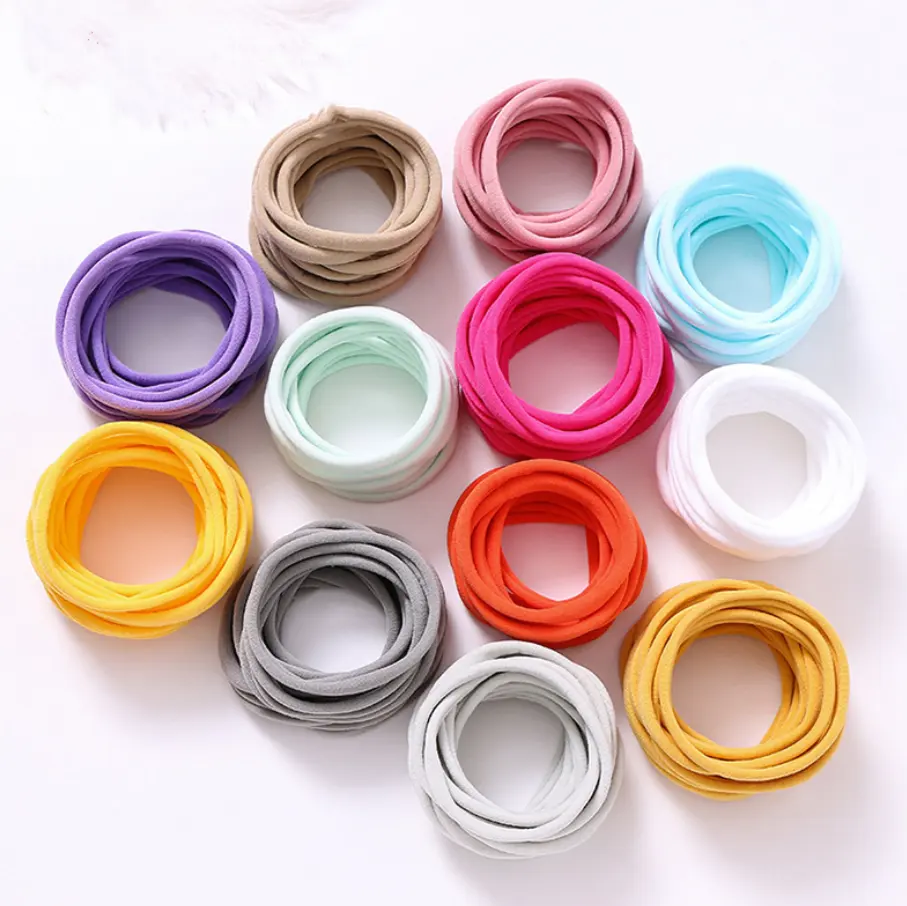 Bán Buôn Mềm Mỏng Đầu Dây Nylon Băng Đô Co Giãn Băng Đô Skinny Đàn Hồi Hairband Cho Một Kích Thước Phù Hợp Với Tất Cả