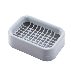 T-Grid Double Layer Drainable Soap Dish Rectangular Plastic Bathroom Mesh Soap <b>Tray</b> Nordic Green And Blue - Product Image 5