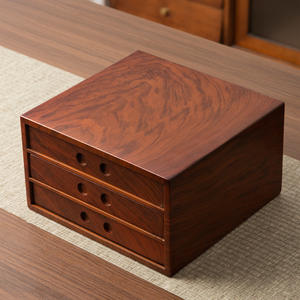 Cajas de té Pu'er rojas al por mayor, grandes cajas de regalo para té, estantes de exhibición de pasteles de té de varias capas, armarios de almacenamiento estilo cajón para el hogar - Product Image 2