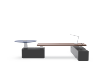 Bureau de direction en bois massif de qualité supérieure avec design à panneaux, durable et écologique, taille et couleur personnalisables pour les espaces de bureau modernes