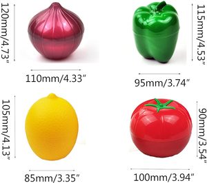 Conteneurs de conservation alimentaire en forme de fruits et légumes, support pour réfrigérateur, bac à légumes, oignon, tomate, citron, poivron vert - Product Image 2