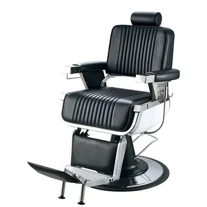 सुरुचिपूर्ण बारंबरशॉप उत्पाद उठाने नाई कुर्सी हाइड्रोलिक पंप आरामदायक बैकरेस्ट बालों को इलेक्ट्रोप्लेटेड बेस के साथ इलेक्ट्रोप्लेटेड बेस के साथ