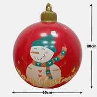 Vente en gros 60cm PVC gonflable boule de Noël nouvelle grande boule de Noël décorée en plein air fournitures de fête promotionnelles