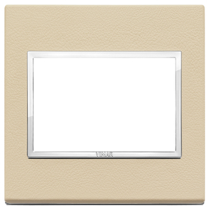 Vimar Wall <b>Switch</b> Plate Beige 13.1x11.6cm With Chrome Frame - Product Image 1