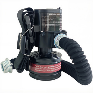 Masque respiratoire à tube long avec ventilateur électrique, débit d'air de 180 L/min, filtre à vapeurs organiques, protection chimique, écran facial - Product Image 4