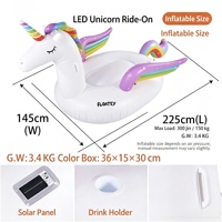 Bouée de natation géante à induction solaire, lumineuse, télécommandée, avec poignées, en forme de petit canard ou d'unicorn, pour la flottabilité aquatique
