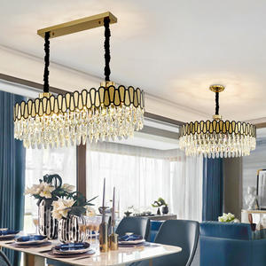 Prix d'usine Luminaire suspendu Hôtel Salon Lampe dorée moderne Grands lustres en cristal K9 - Product Image 3