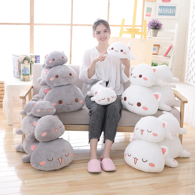 Groothandel Custom Schattige Zachte Dieren Poppen Kawaii Vulling Kat Pluche Speelgoed Kussen Van China Fabrikant