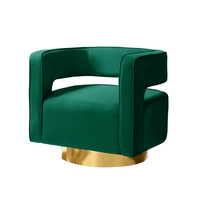 Fauteuils de détente de luxe pour hôtel, fauteuil pivotant moderne pour salon, chaise d'appoint en tissu velours, mobilier de villa en bois massif