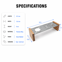 Table de camping en titane Spider Stove avec pieds en bois massif, support coupe-vent, finition Stone Wash, petite table, équipement de camping