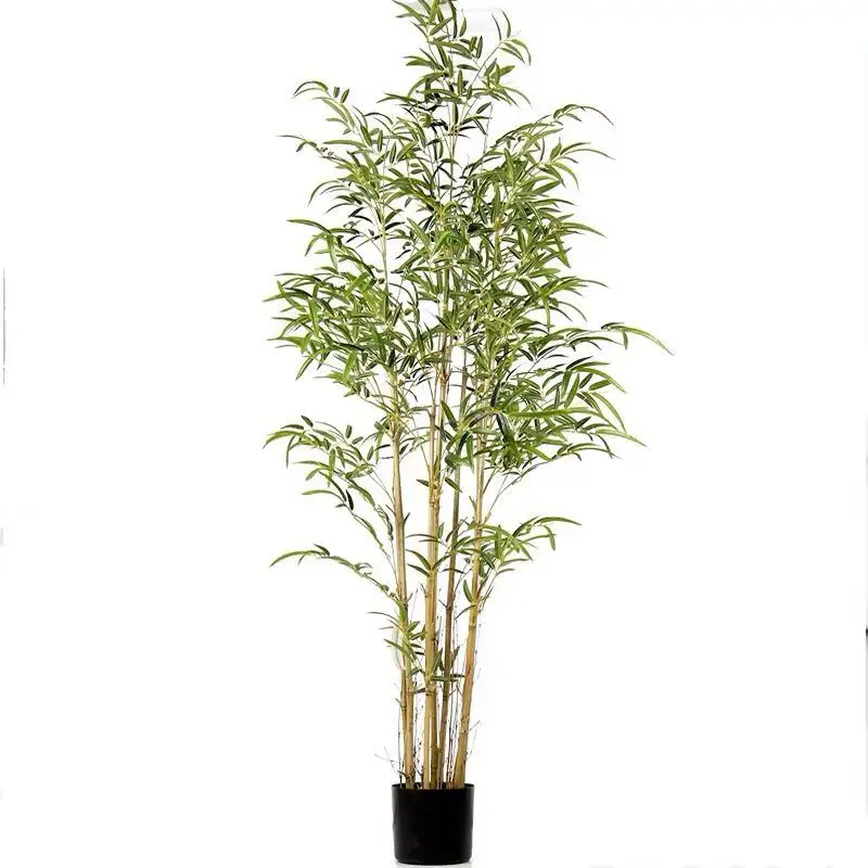 Vendita calda Simulato di Plastica Albero di Bambù di Bambù Artificiale Alberi di Piante Con Vaso Per La Casa Ufficio Decorazione del Giardino