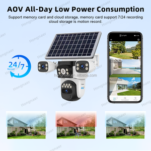 Hongnaer 6K 12MP AOV 5G WiFi6 Drahtlose 4G Solar Security PTZ Kamera O-KAM Pro <span class=keywords><strong>3</strong></span> Objektiv Outdoor WiFi 4G Sim Karte CCTV Solar kamera - Product Image 3
