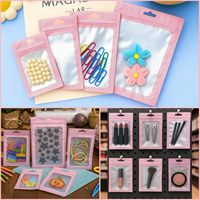 Sacs refermables en Mylar avec fenêtre, sacs échantillons à fermeture éclair, pochettes doublées de papier aluminium avec trou de suspension