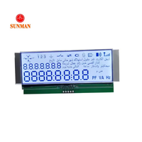 Modul Layar LCD Segmen FSTN COG Kustom 15 Digit 64 Segmen HT16C22G 3.3V untuk Meteran Industri Antarmuka Arab COG1534