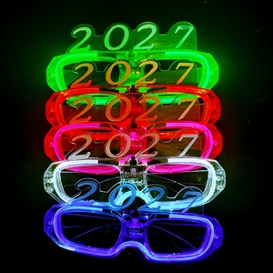 Occhiali LED Lampeggianti per Capodanno 2027, Occhiali Luminosi Natalizi, Occhiali Fluorescenti con Lenti a Persiana, Vari Stili, Accessori per Atmosfera - Product Image 1