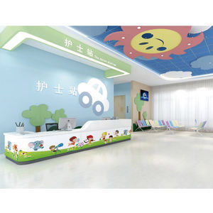 Mostrador de Recepción para Hospital Pediátrico, Madera Sólida, Diseño Simple en Forma de L, Estación de Enfermería - Product Image 5