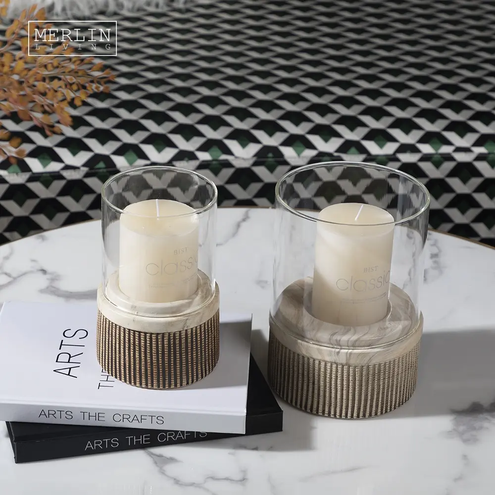 Modern Candle holder for home decoration ceramic pillar candle holder in bulk decorative glass hurricane candle holders tealight