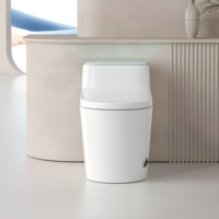 WC intelligent monobloc à chasse automatique, siège chauffant, double chasse, style européen allongé, en céramique, avec bidet intégré, veilleuse, design moderne