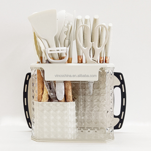 Bộ dụng cụ nấu ăn bằng silicon 20 món kèm dao, thớt và giá đỡ - Product Image 2