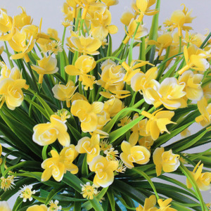 Plantes artificielles vertes en bois, fausses boîtes de 20 cm 14x9 pouces, fleurs artificielles pour l'extérieur, pour décoration de jardin, boîte de fenêtre, décoration de mariage, maison - Product Image 6