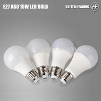 100LM/W PF>0.9 CRI>80 en aluminium en plastique 7W/9W /12W/15W A60 E27 led ampoule
