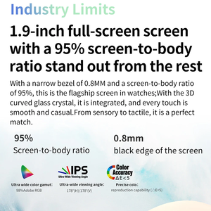 ساعة ذكية KT65 بشاشة كاملة 1.9 بوصة مع 100 وضع رياضي للرجال والنساء، جهاز تتبع اللياقة البدنية مع ميزة الرد على المكالمات، مقاومة للماء IP67، متوافقة مع أنظمة iOS وأندرويد - Product Image 5