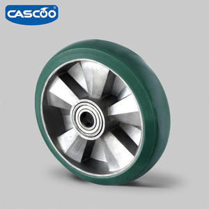 CASCOO 5 Polegadas Heavy Duty Poliuretano Verde Elástico Rodas Tipo Material De Alumínio Giratória para Rodízios De Suporte De Aço - Product Image 2