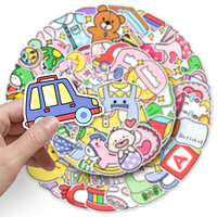 50 Stück Vollständig Gestanzte Individuelle Kawaii Original Baby-Serie Aufkleber, DIY Deko-Vinyl-Sticker für Kinderspielzeug, Schreibwaren, Wasserflaschen