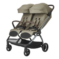 Poussette double premium côte à côte |   Conception auto-pliable et autoportante pour 2 bébés |   Certifié EN1888