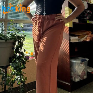 Pantalon large décontracté pour femmes Ehanking, grande taille, été, confortable, respirant, taille haute, cordon de serrage, coupe ample - Product Image 6