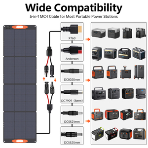 פאנל סולארי נייד 220W עבור תחנת כוח EF/Jackery/<span class=keywords><strong>Bluetti</strong></span>/Anker, פאנל סולארי מתקפל עמיד למים בתקן IP68 לטיולי קרוואנים בחוץ - Product Image 6