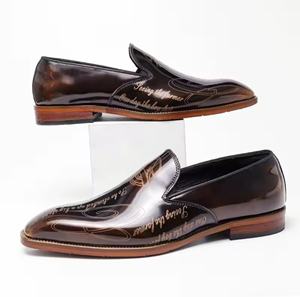 Chaussures Oxford pour hommes en cuir véritable faites à la main, à bout fermé, à enfiler, imperméables, pour le travail et les occasions formelles - Product Image 2