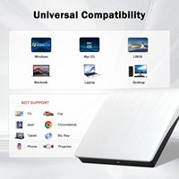 Unidad externa de DVD con USB 3,0 para portátiles, compatible con Windows 11/10/7/8/XP Mac MacBook