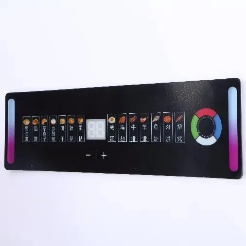Panel de control personalizado máquina de metal repujado panel de teclas película táctil interruptor panel adhesivo