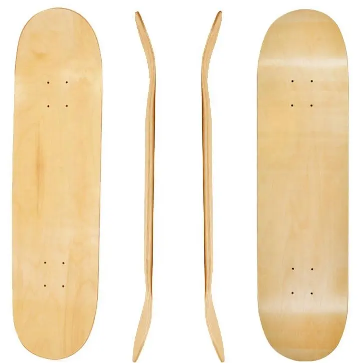 Placa côncava profunda de madeira de bordo profissional de 7 camadas com gráficos personalizados para skate em branco