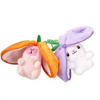Capybara Pluche Fruitentas Verandert in Klein Konijntje Hangertje Speelgoedtas Charm & Sleutelhanger 11cm PP Katoen Gevuld Unisex Feestgebruik