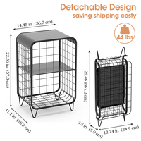 WIREKING – table d'appoint en fil métallique au design moderne, table de rangement à 2 niveaux pour salon et chambre à coucher