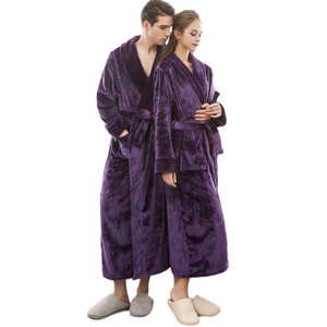Soft and Cozy Microfiber Bathrobe Plain Style V-Neck Womens Ladies Bath Robes Couple Bathrobe for Women