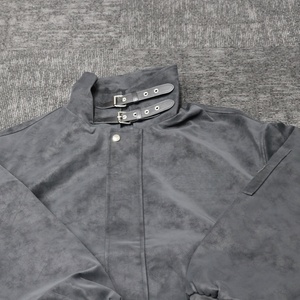 Custom <b>Men's</b> Black <b>Suede</b> Bomber <b>Jacket</b> Stand Collar Zipper Design Satin Lining Casual <b>Jacket</b> for Autumn Wear - Product Image 5