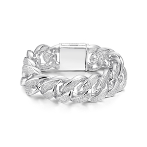 Bridetalk Luxury S925 Pulsera de cadena cubana de plata Brillo desinhibido con <span class=keywords><strong>Crit</strong></span> Tide Circle Swag Zircon Pulseras de eslabones de moda - Product Image 1
