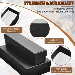 Nouvelle arrivée, boîte d'emballage cadeau en carton noir de haute qualité avec base et couvercle pour l'emballage de stylos de bonne qualité, rangement de colliers - Product Image 4