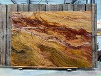 Lembaran Batu Alam Mewah Tiger Jade Onyx Kata Merah untuk Dekorasi Dinding Utama Vila