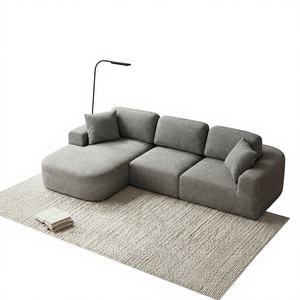 Canapé-lit convertible carré extensible en tissu texturé caramel haut de gamme pour Airbnb, emballage compressé, idéal pour les petites entreprises - Livraison gratuite - Product Image 1