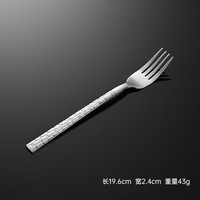 Ensemble de couteaux, fourchettes et cuillères en acier inoxydable 410, cinq pièces, manche carré, motif pierre, manche à queue, vaisselle haut de gamme pour steak et usage domestique