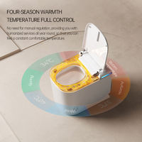 Inodoro inteligente de cerámica de pie con sensor automático 2026, asiento calefactado de alta calidad, doble descarga, control remoto, sifón en P