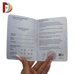 Impression de livrets bon marché personnalisés, reliés par piqûre à cheval, gaufrés, papier offset, carton, certificat de <span class=keywords><strong>santé</strong></span> pour animaux de compagnie, chien, chat, voyage - Product Image 3