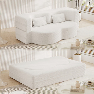 VOYAGE kompresi kemasan ruang tamu awan set Sofa 2 tempat duduk merah muda lipat Sofa Lounge kasur - Product Image 2