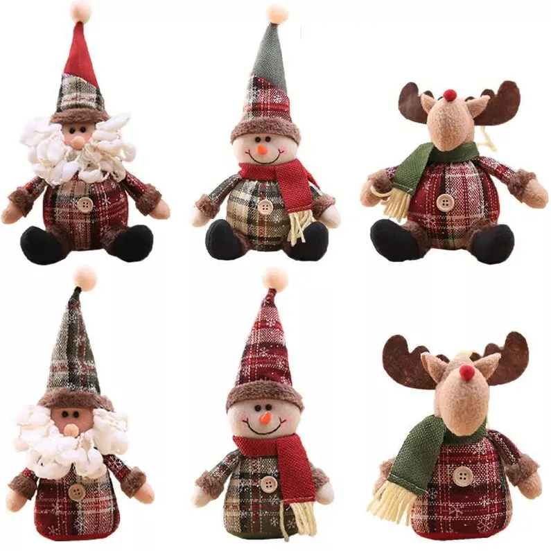 Muñeco de nieve navideño Elk Doll Feliz adornos 2022 decoraciones para el hogar Navidad Noel Feliz Año Nuevo 2023